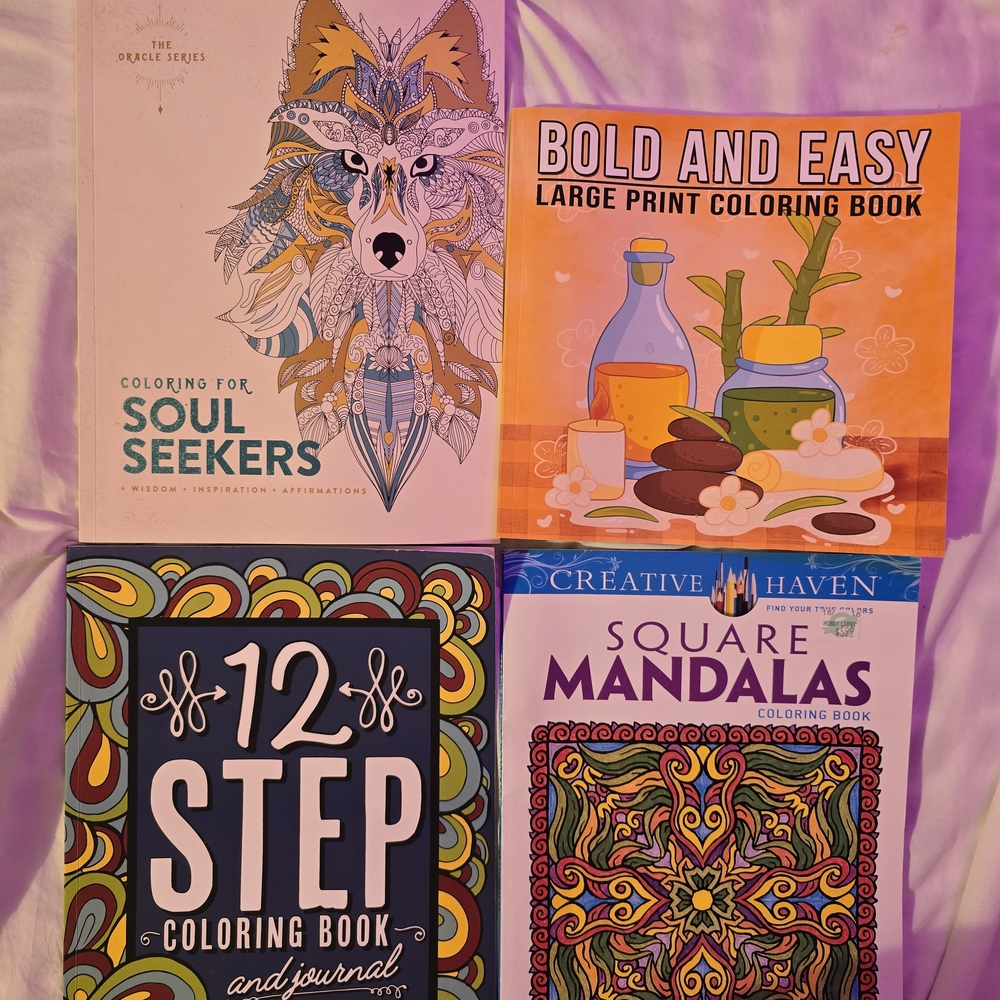 Coloring Book Set with Mandalas and Inspirational Themes